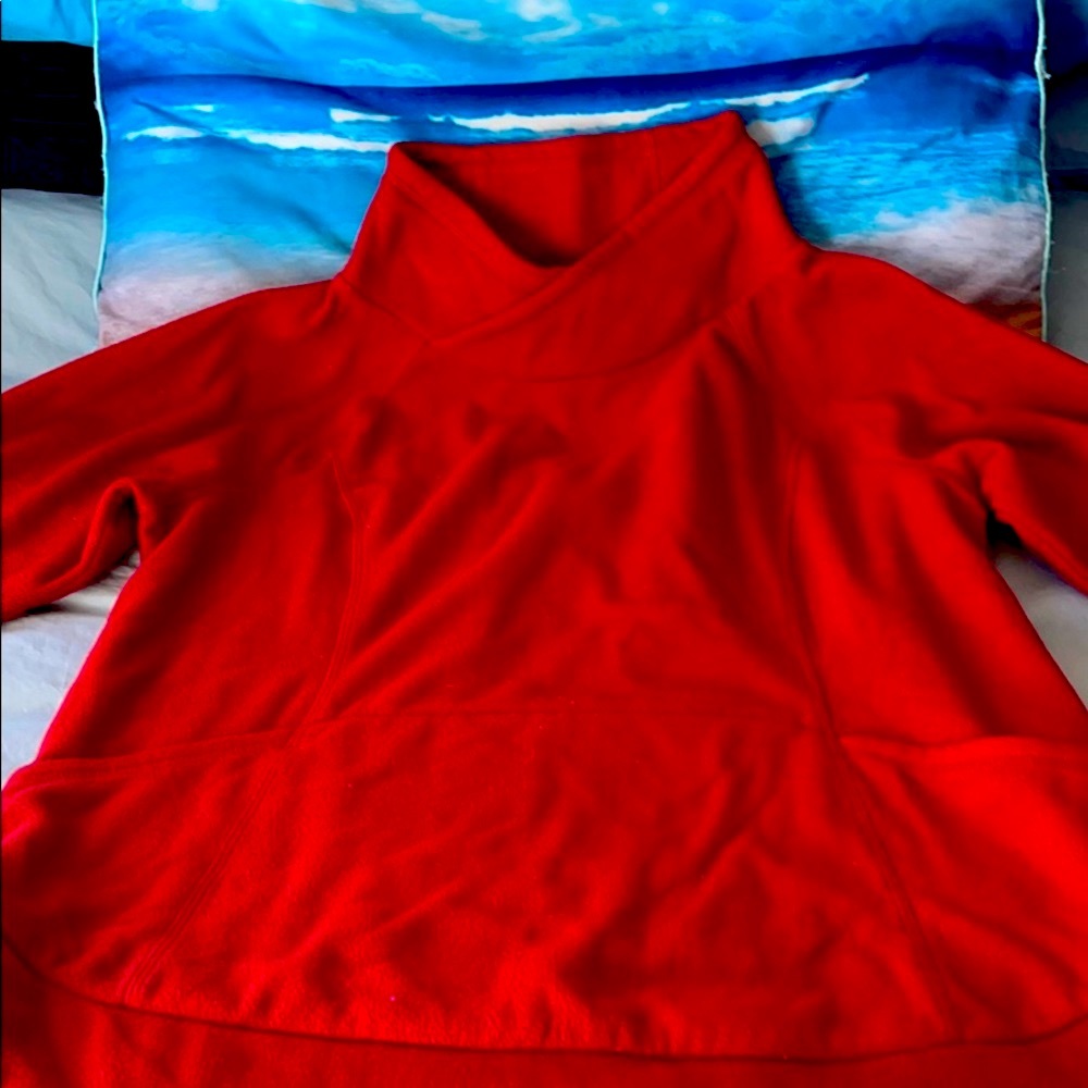 Red sweater with pockets